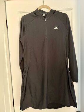 adidas sheer dress Adidas X Ivy Park Long Sleeve Sheer Mesh Cover-Up Dress - Solar Orange/ White